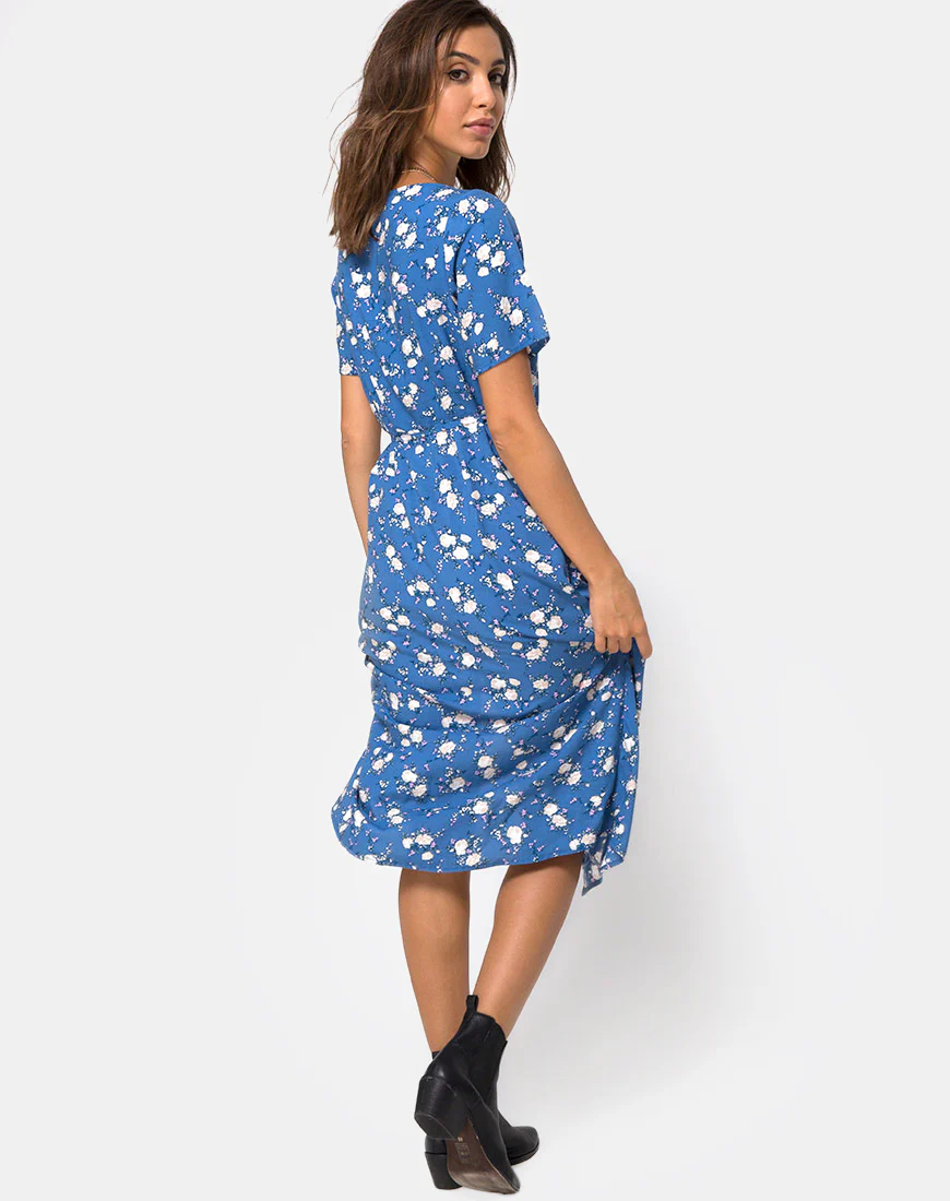 Trasti Midi Dress in Soheila Floral Blue - Image 5