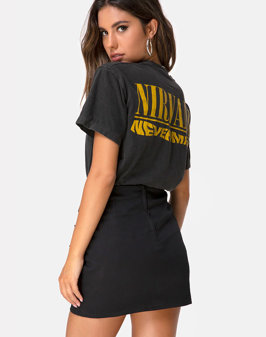 Tribel Mini Skirt in Black - Image 2