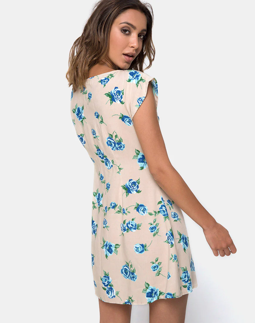 Trisemi Dress in Rose Blossom Blue - Image 2