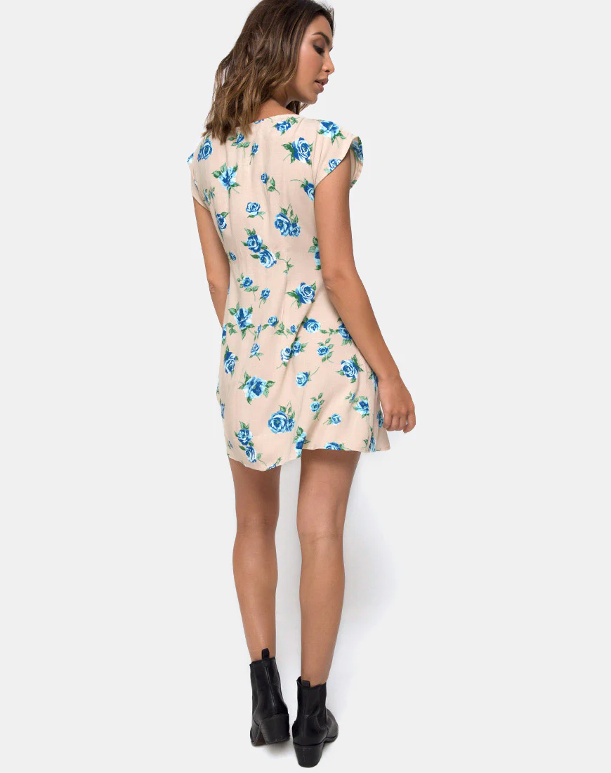 Trisemi Dress in Rose Blossom Blue - Image 4