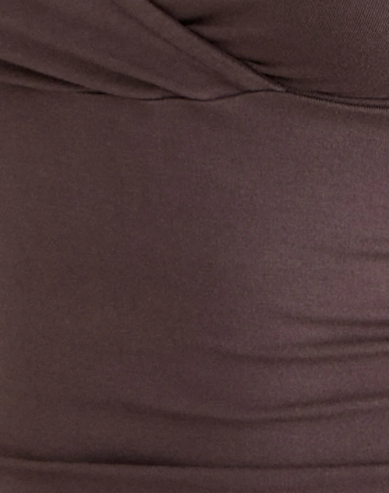 Trudis Wrap Top in Rayon Jersey Peppercorn - Image 5