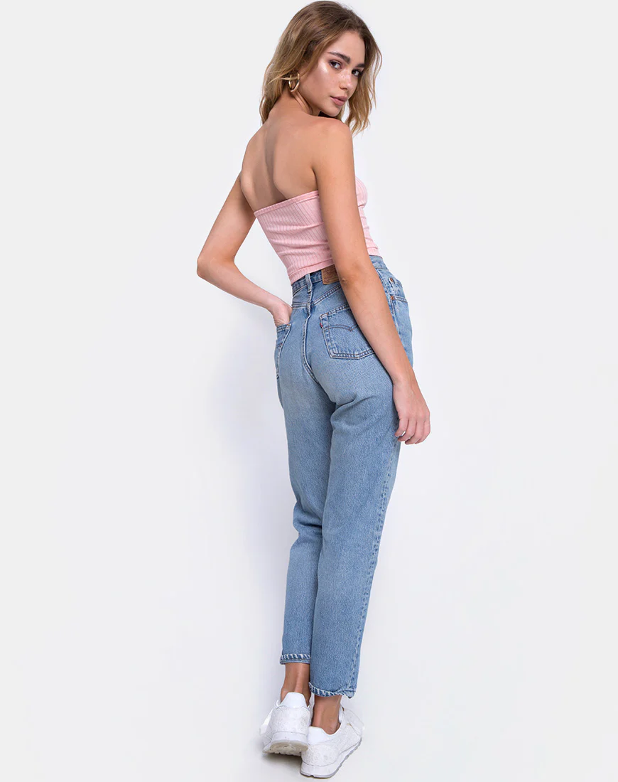 Tube Top in Ribbed Blush - Image 4