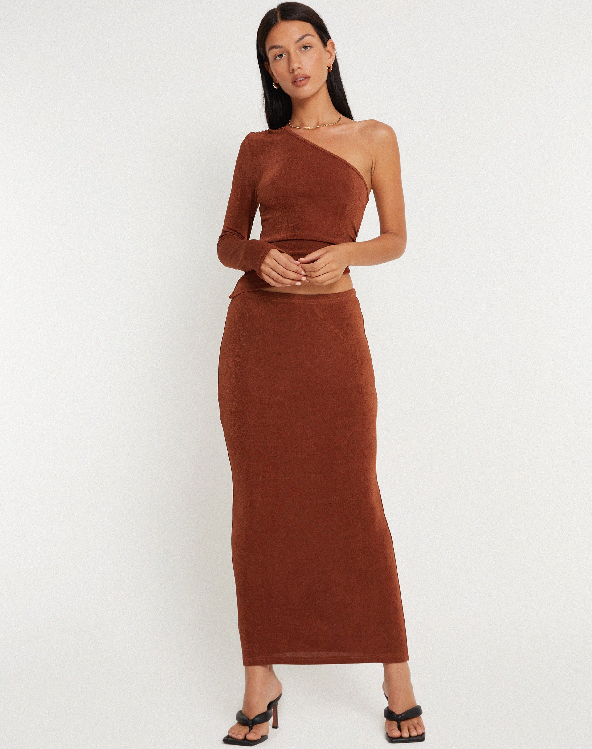 Tulus Maxi Skirt in Coffee Bean - Image 2
