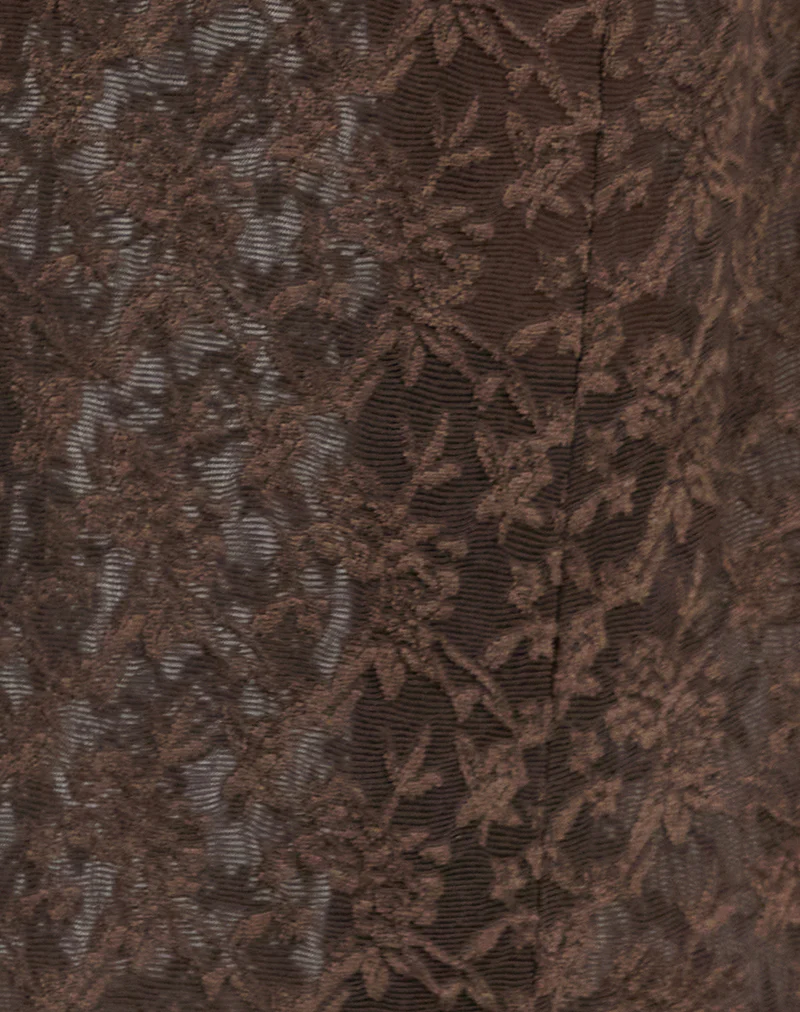 Tulus Skirt in Jacquard Knit Dark Brown - Image 6