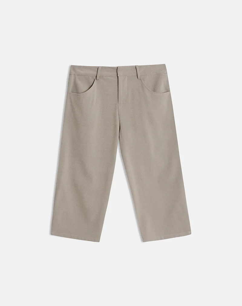 Tunian Capri Trouser in Tailoring Light Taupe - Image 4