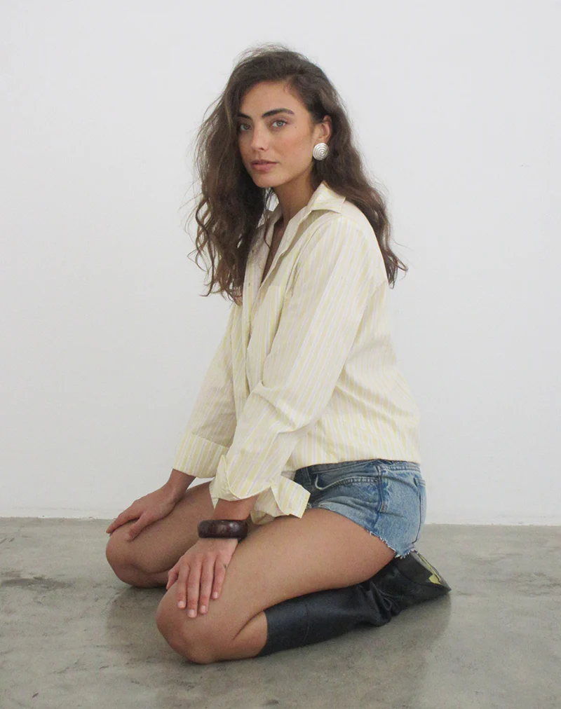 Turner Shirt in Candy Stripe Yellow - Image 2