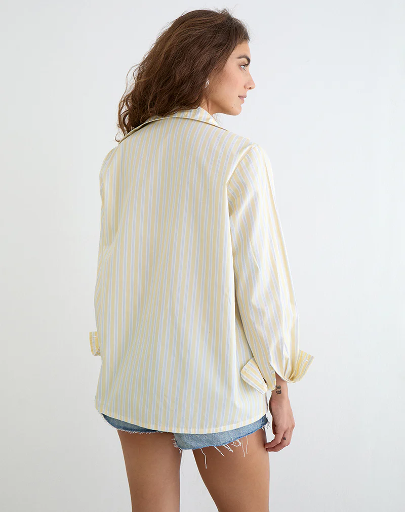 Turner Shirt in Candy Stripe Yellow - Image 3