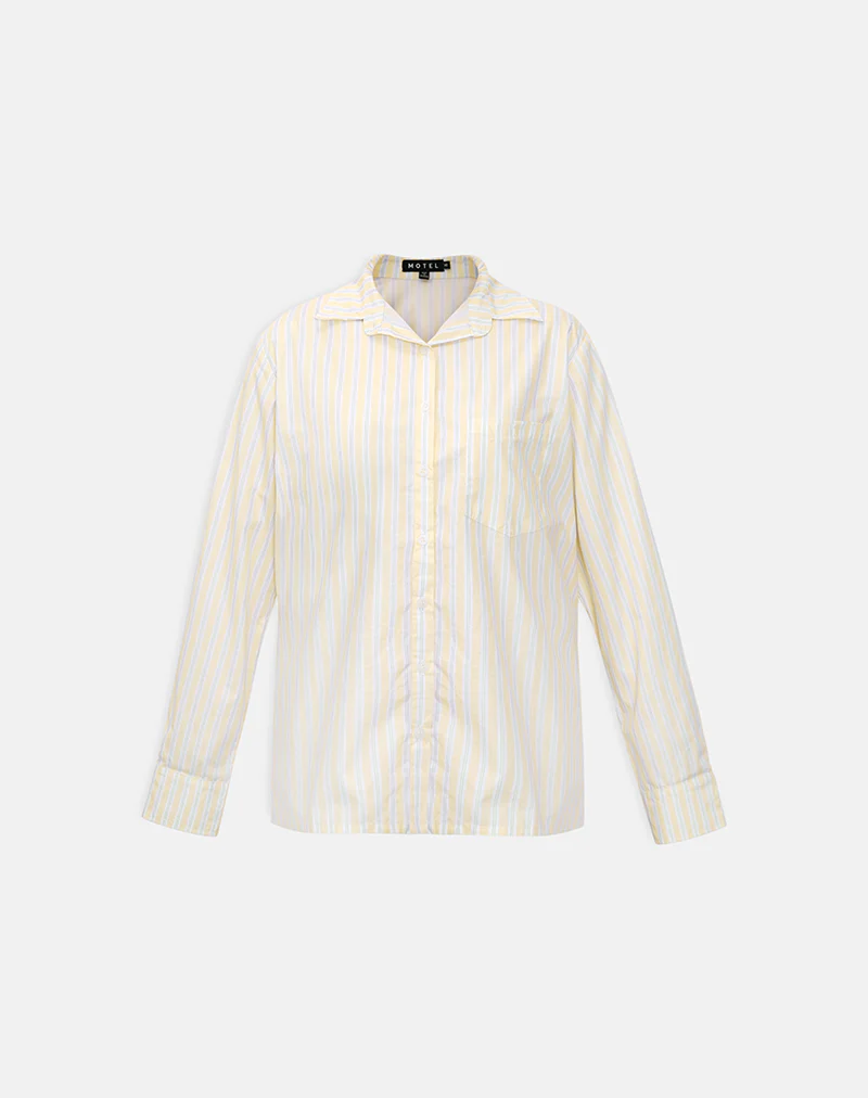 Turner Shirt in Candy Stripe Yellow - Image 5