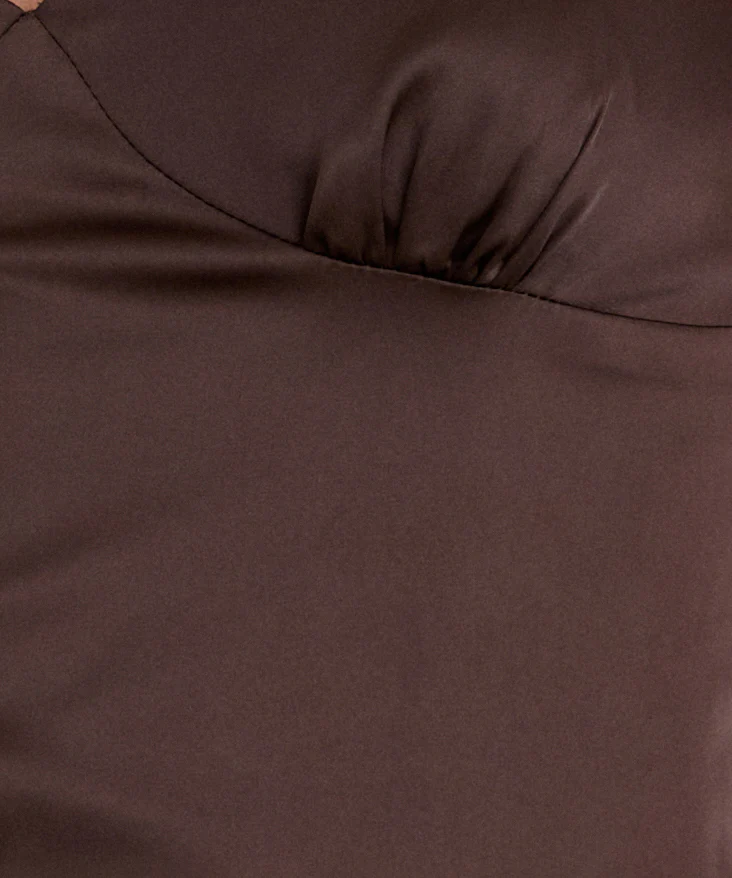 Turuti Cami Top in Satin Dark Brown - Image 5