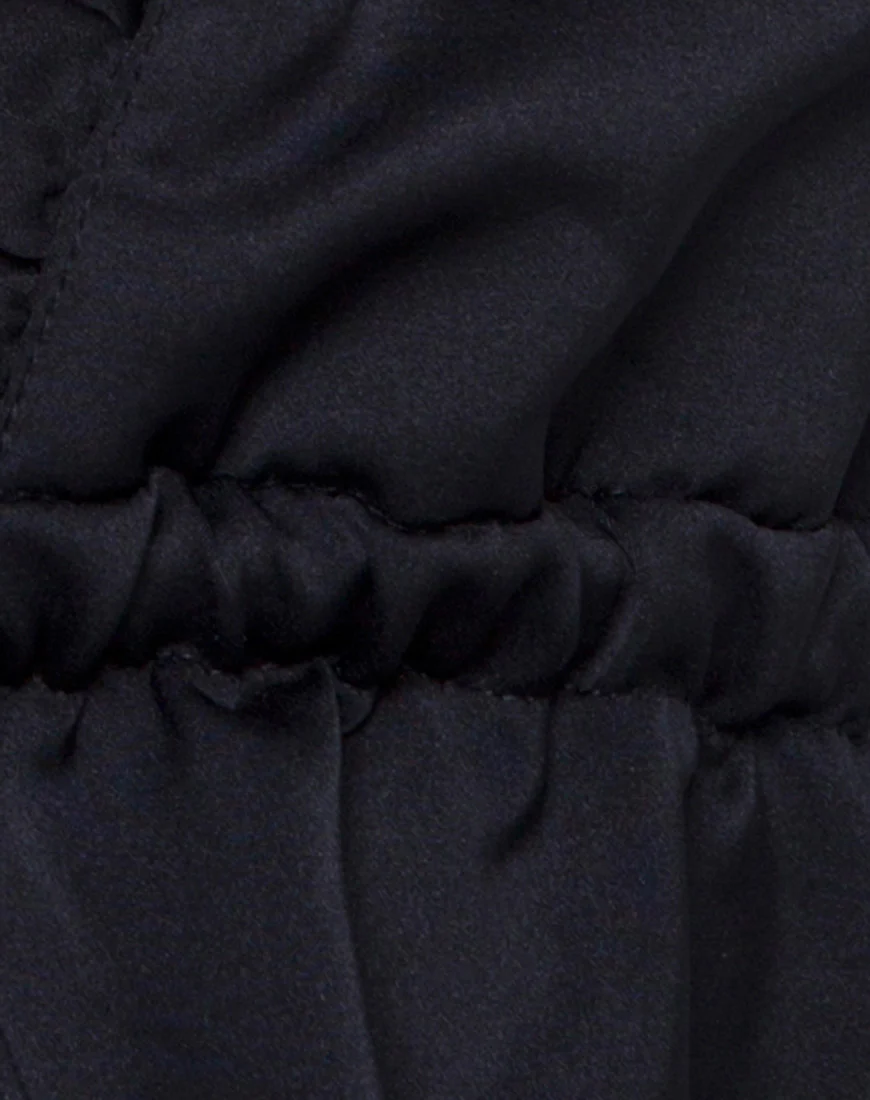 Tyrell Bralette Top in Satin Black - Image 5