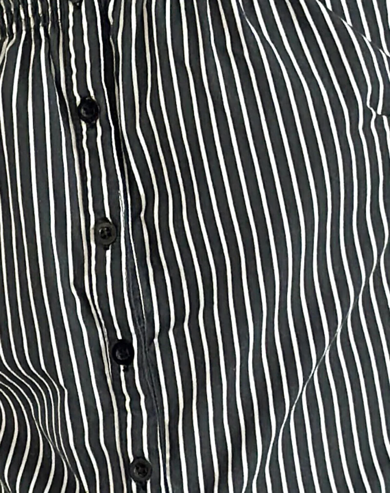Ulsan Fitted Shirt in Black and Grey Stripe - Image 6