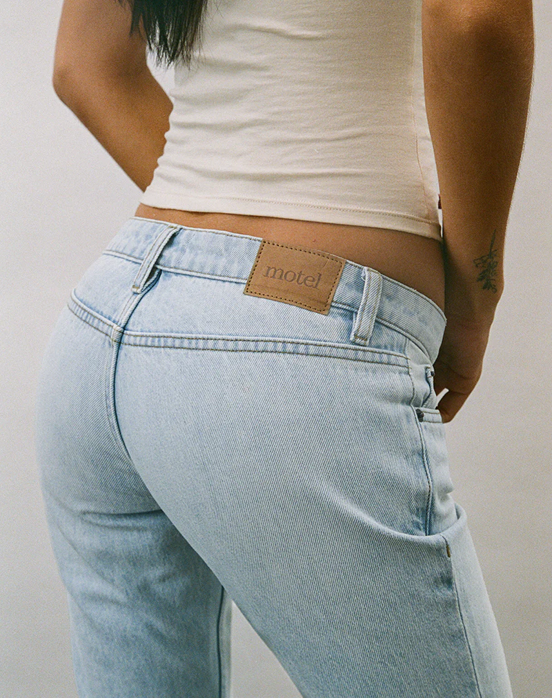 Ultra Low Rise Flare Jean in Sky Blue - Image 6