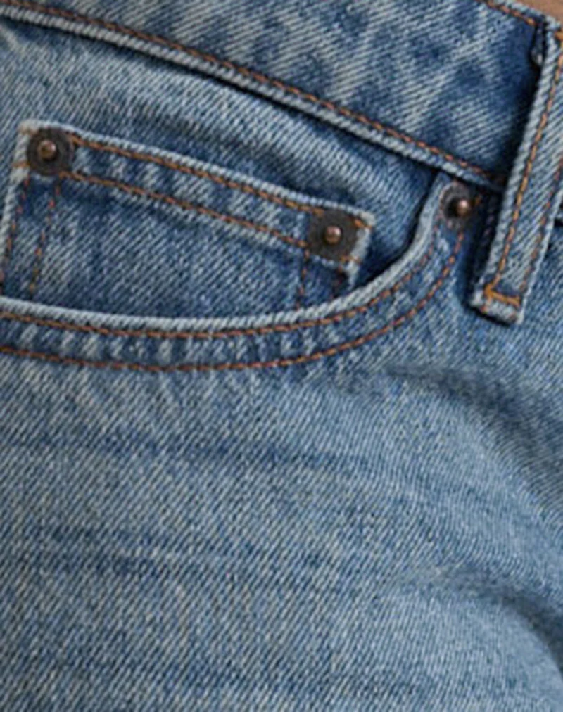 Ultra Low Rise Flare Jean in Slate Blue - Image 7