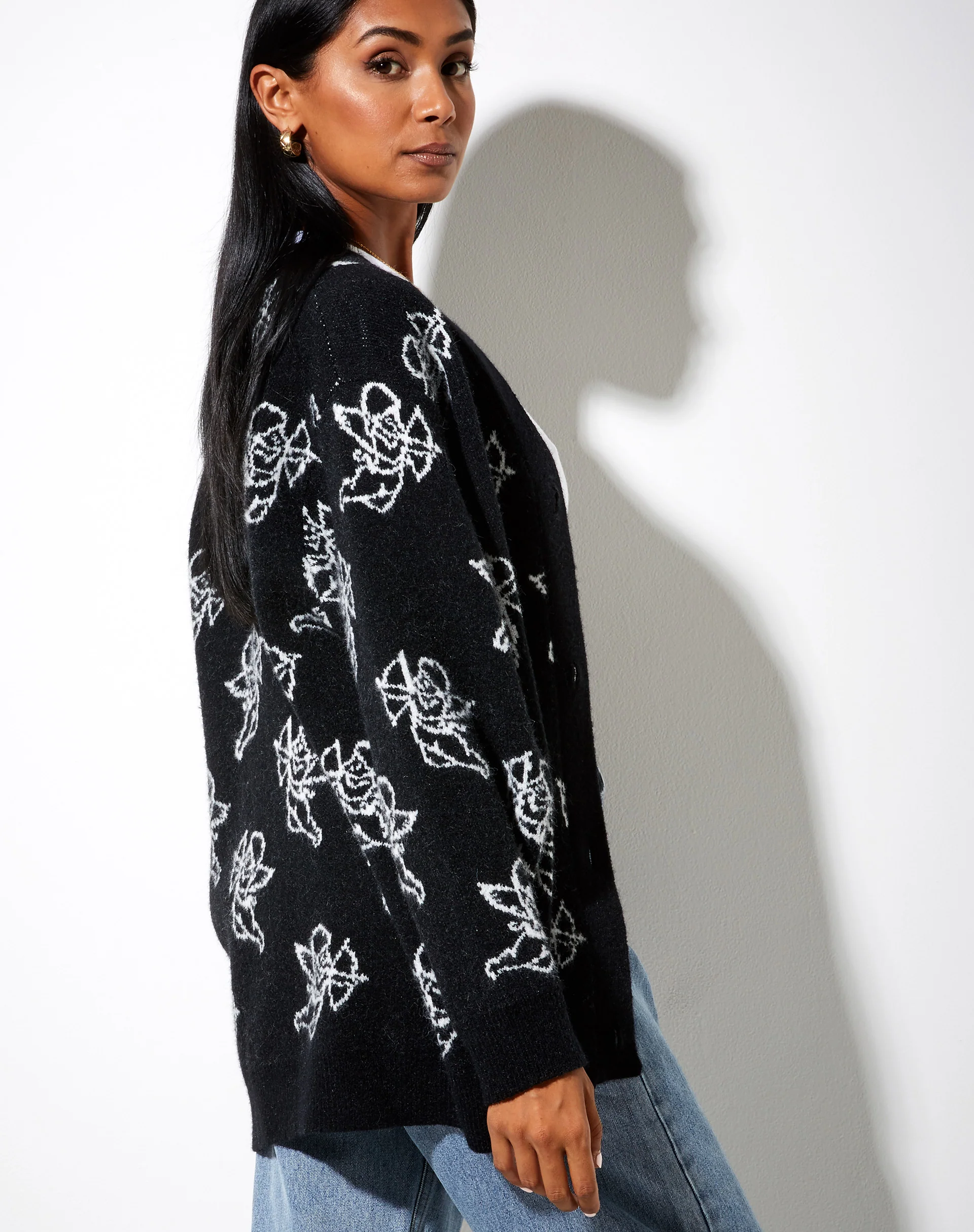 Ummi Cardigan in Cherub Black and White - Image 2