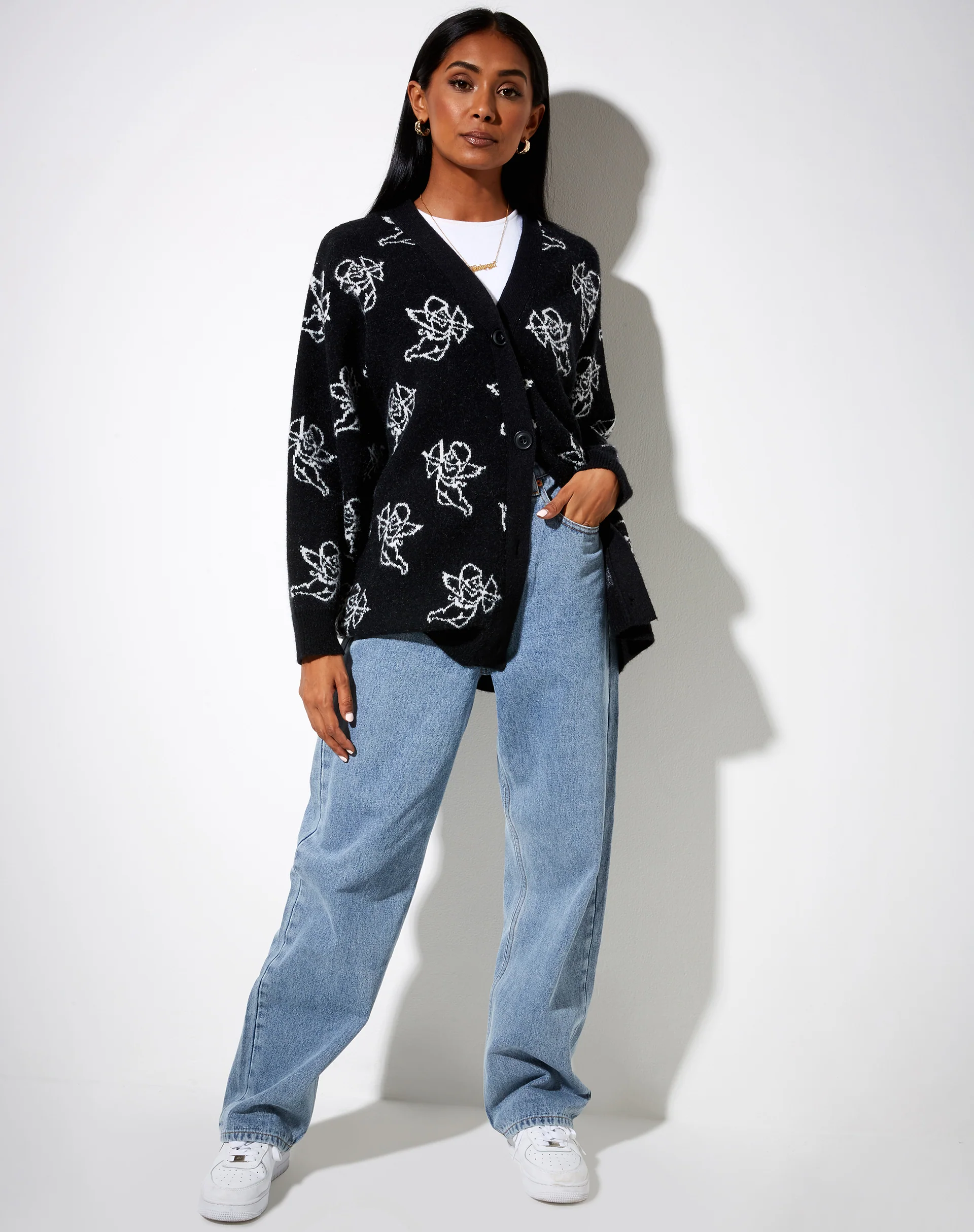 Ummi Cardigan in Cherub Black and White - Image 3