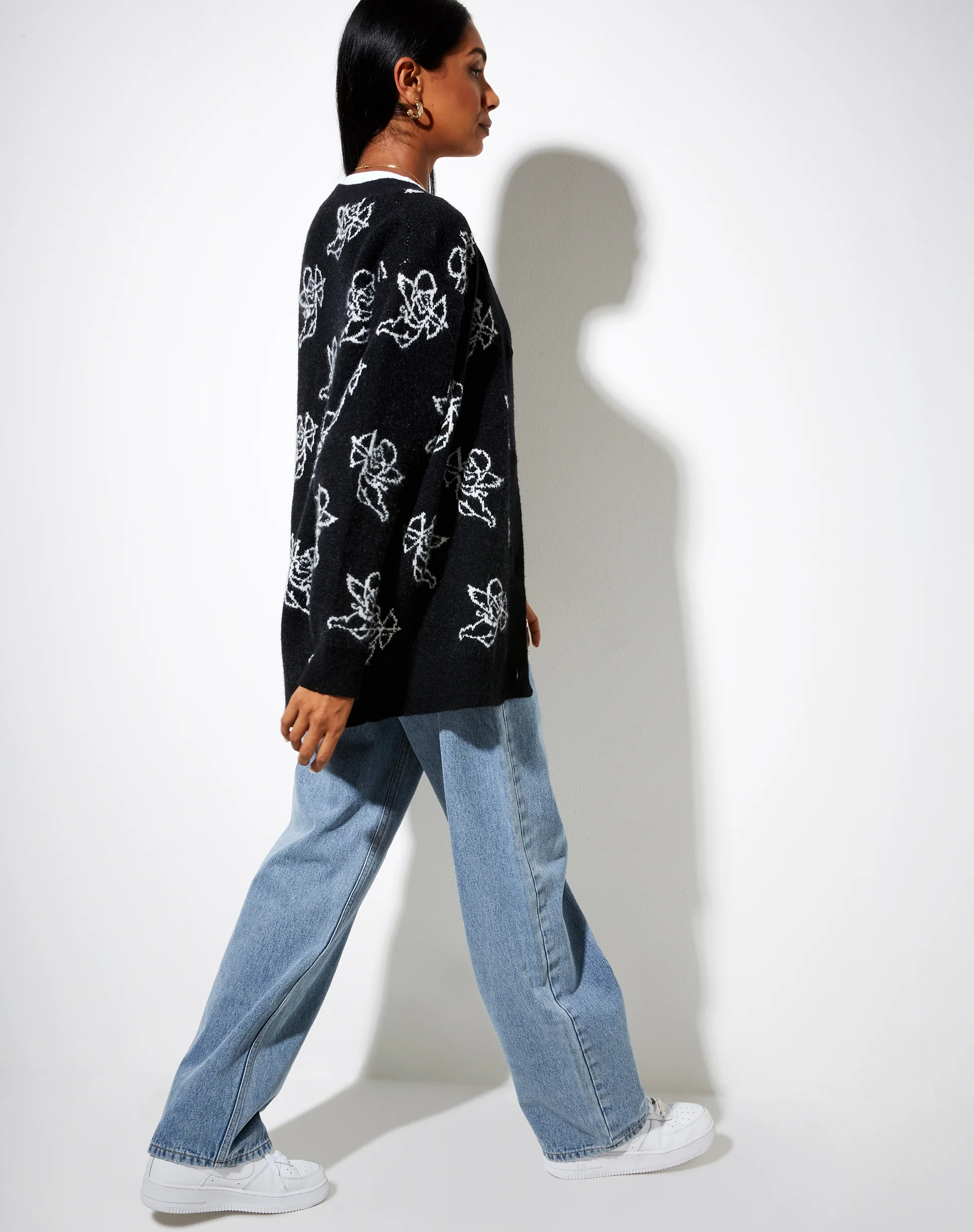 Ummi Cardigan in Cherub Black and White - Image 4