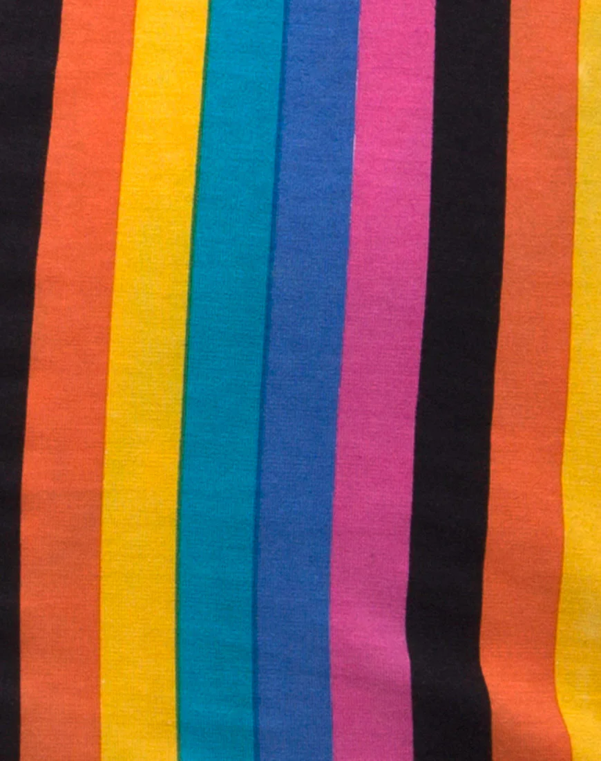 Uniper Bodycon Dress in New Vertical Mixed Stripe - Image 5