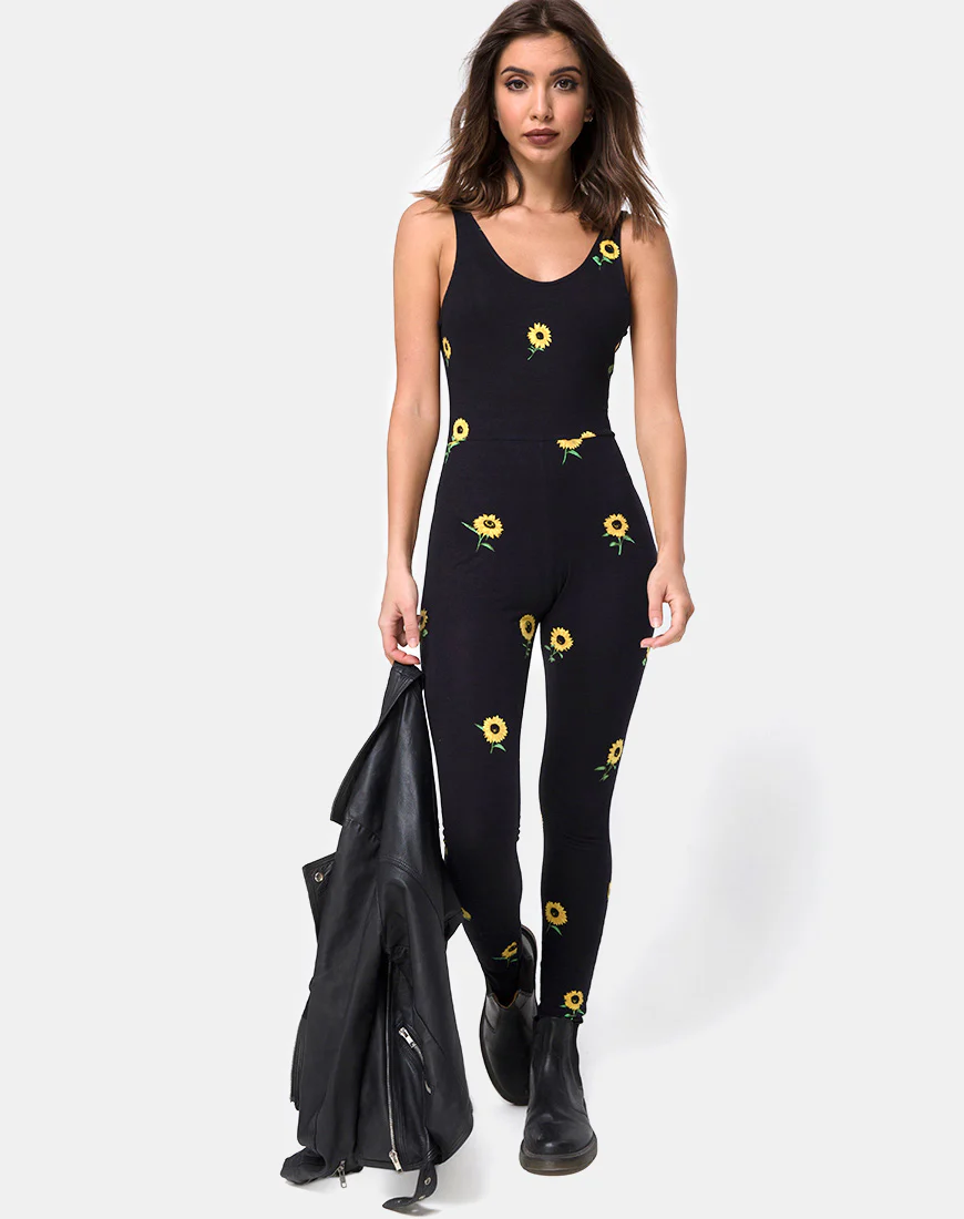Unitard in Ditsy Sunflower - Image 3