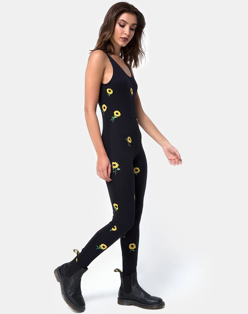 Unitard in Ditsy Sunflower - Image 4