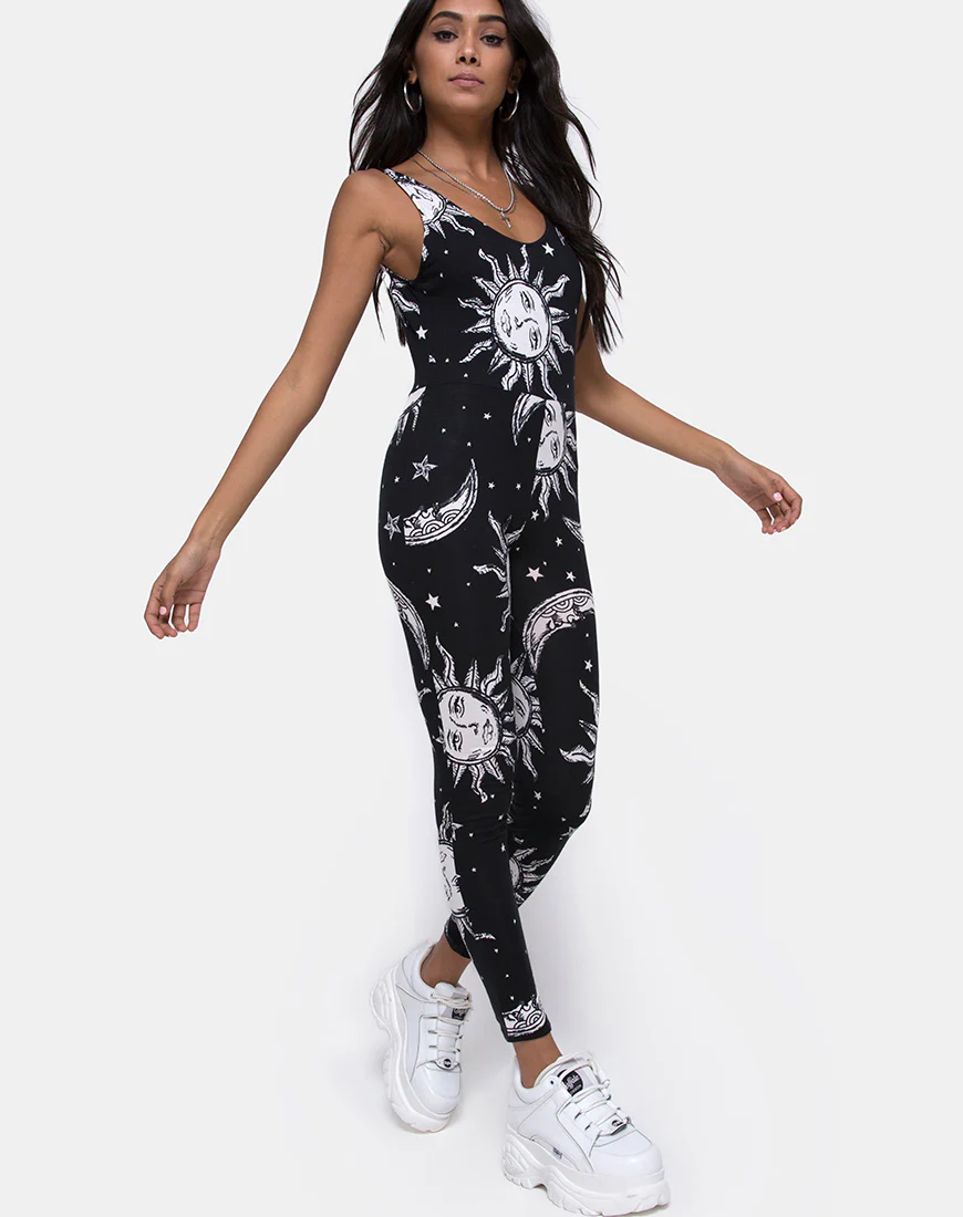 Unitard in Oversize Sun Moon and Stars - Image 3