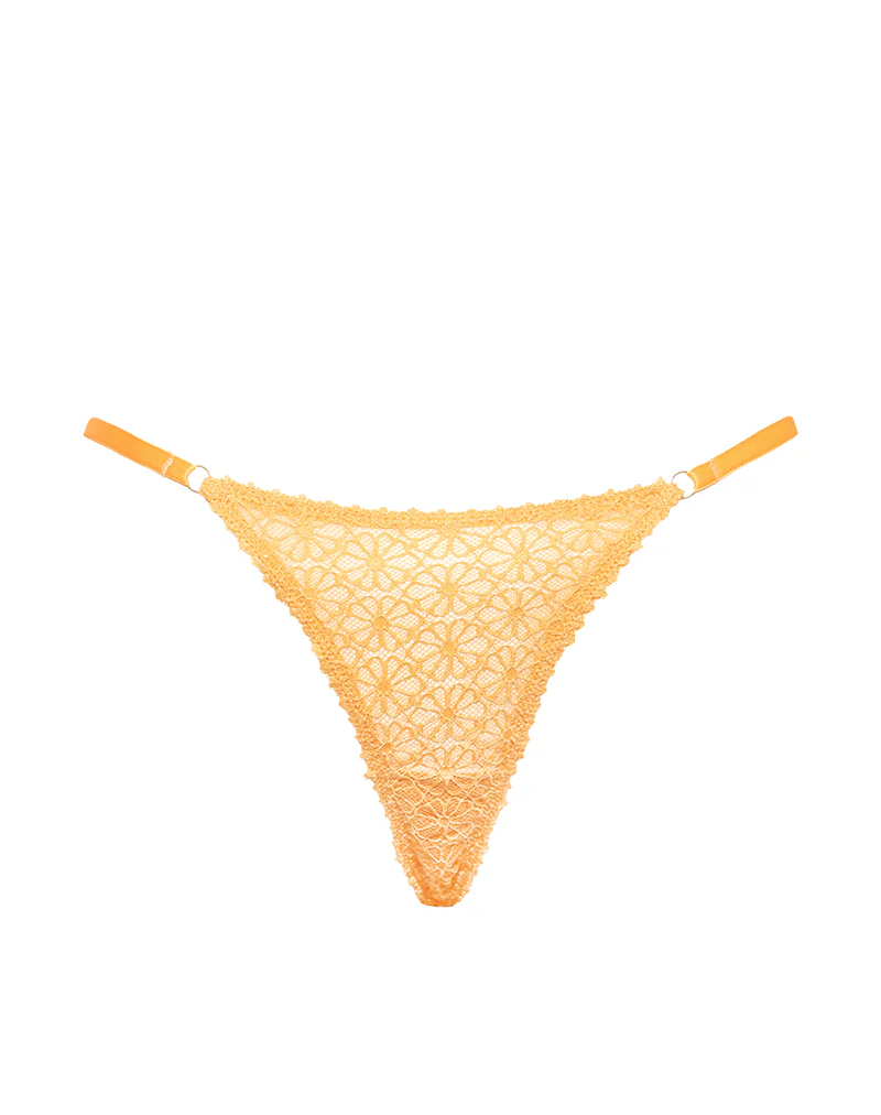 Uras Thong in Tonal Flower Lace Orange with Trim - Image 6