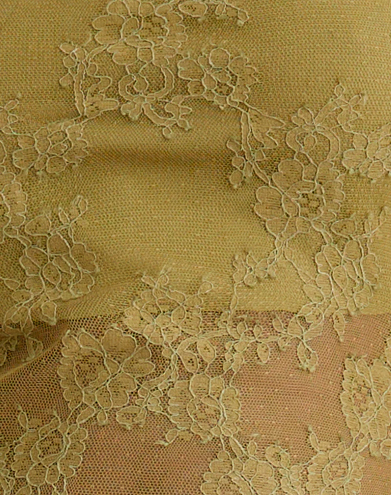 Urian Dress in Eyelash Lace Chartreuse - Image 6