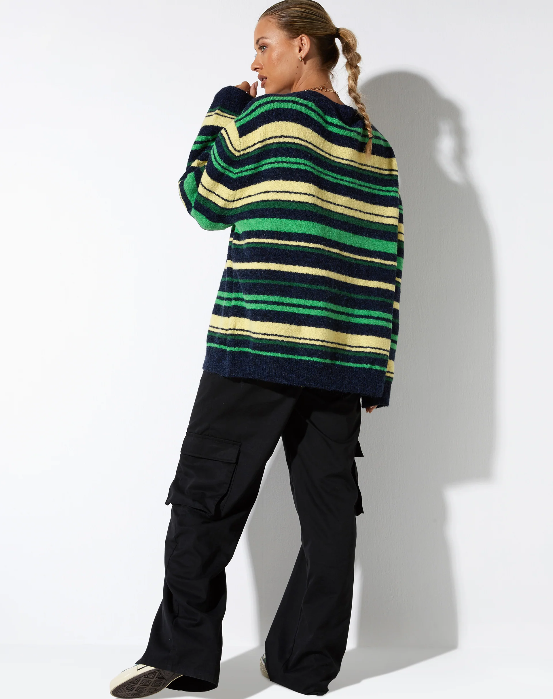 Uriela Cardi in Dark Green Stripe - Image 6