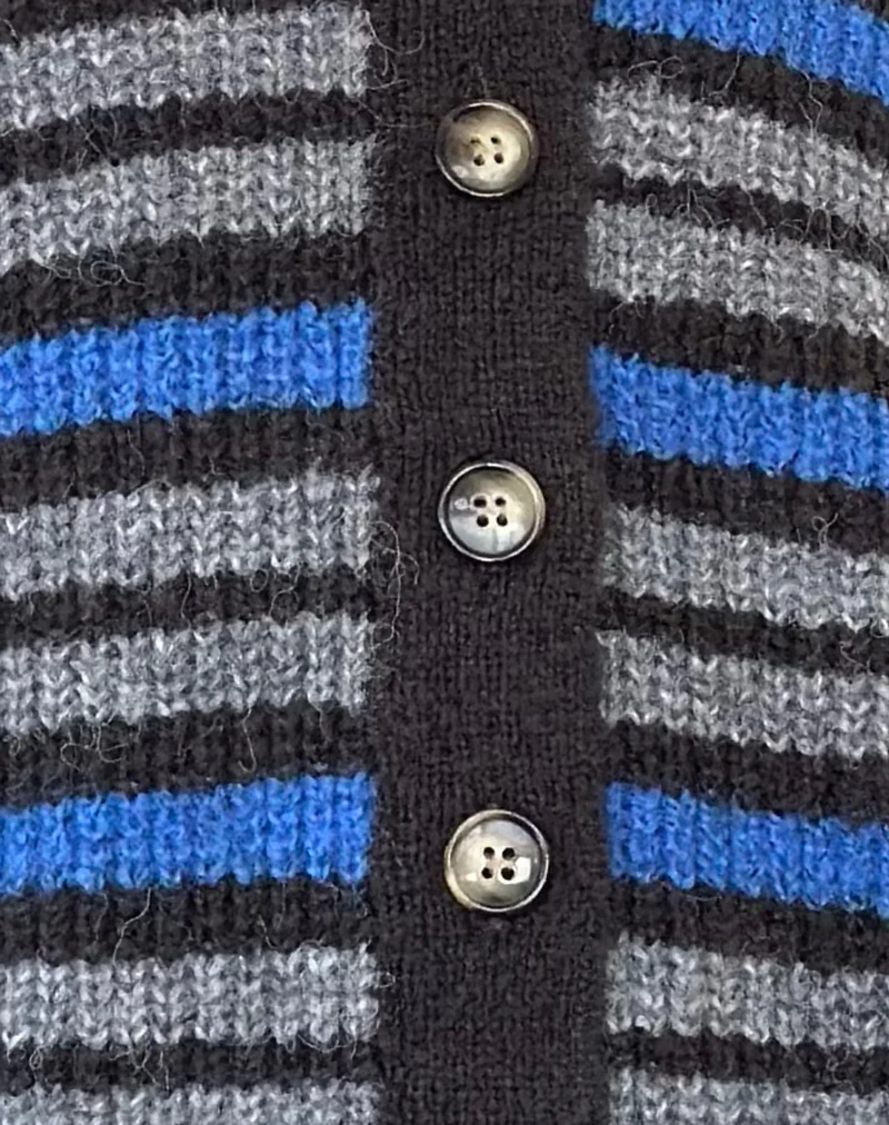 Uriela Cardigan in Light Grey and Blue Grey Stripe - Image 6