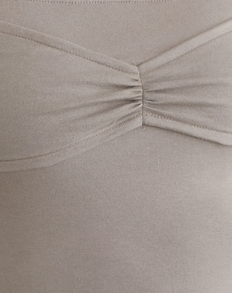 Ursuly Long Sleeve Bardot Top in Moon Rock - Image 5