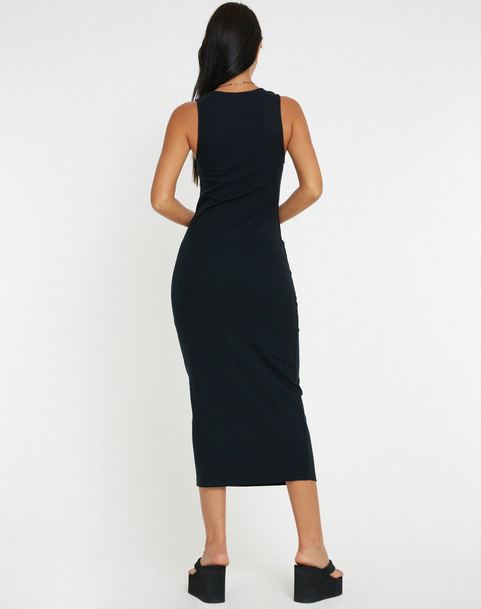 Uzma Midi Dress in Black - Image 4