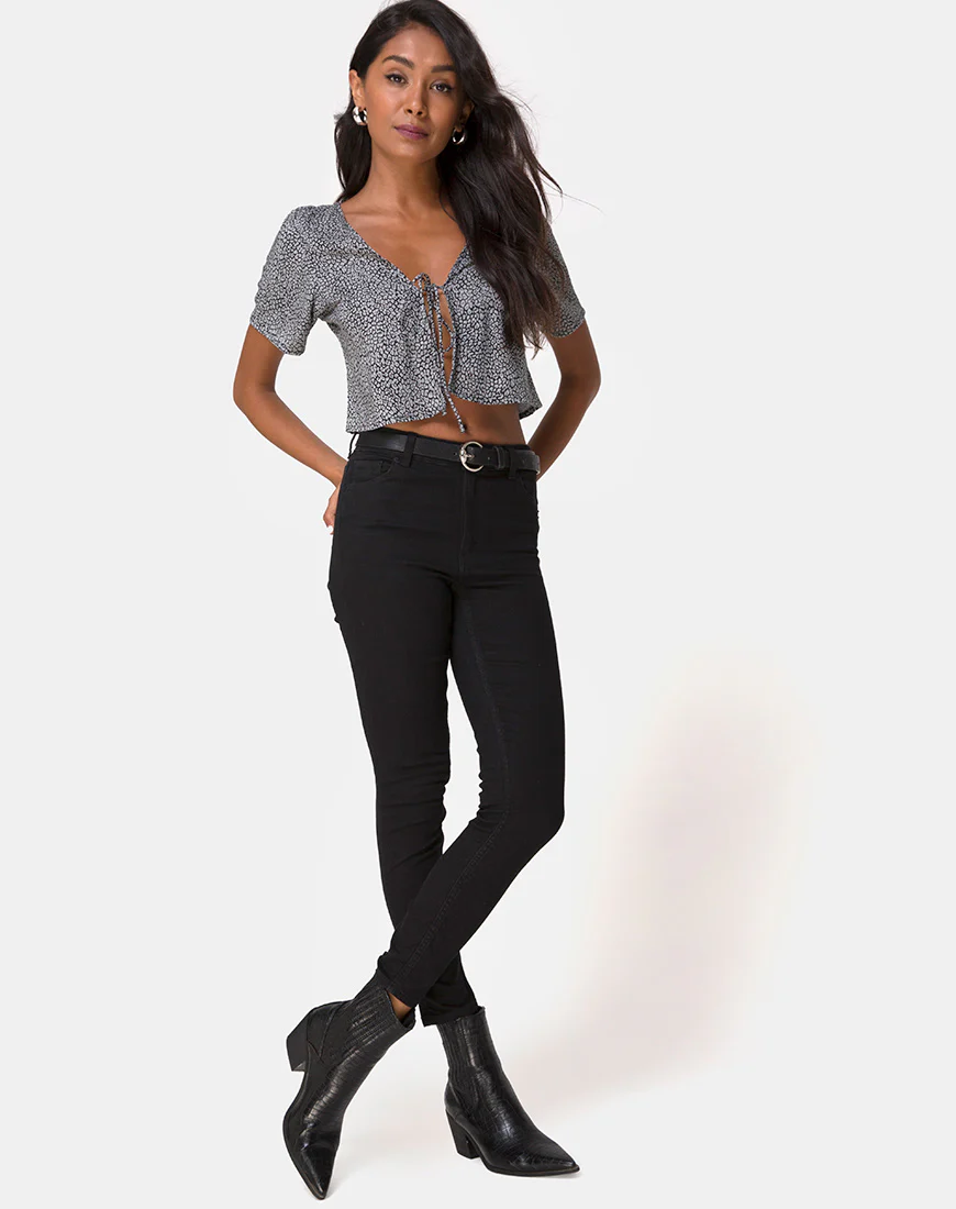 Vaco Blouse in Ditsy Leopard Grey - Image 3