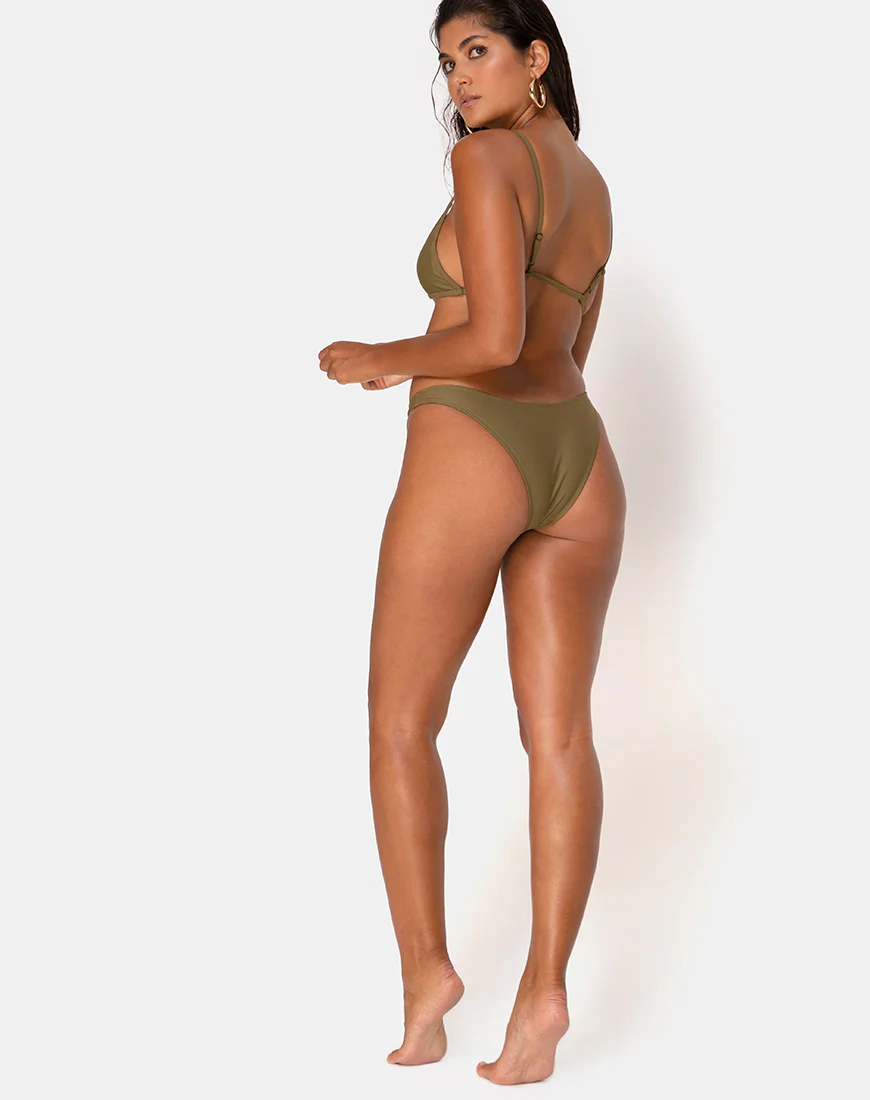 Valda Bikini Top in Matte Khaki - Image 4