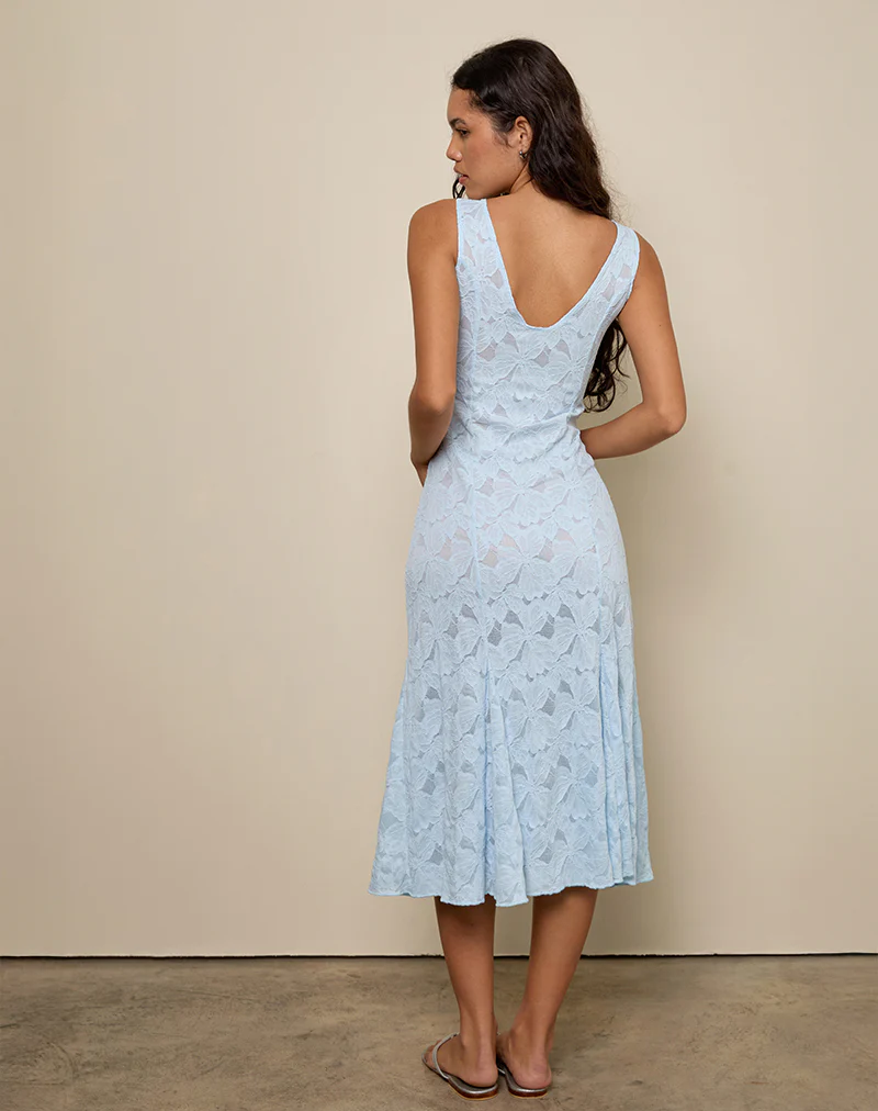 Valea Midi Dress in Zinnia Lace Blue - Image 5