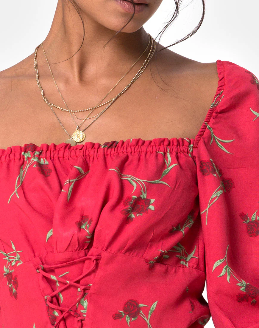 Valena Top in Rouge Rose Pink - Image 5