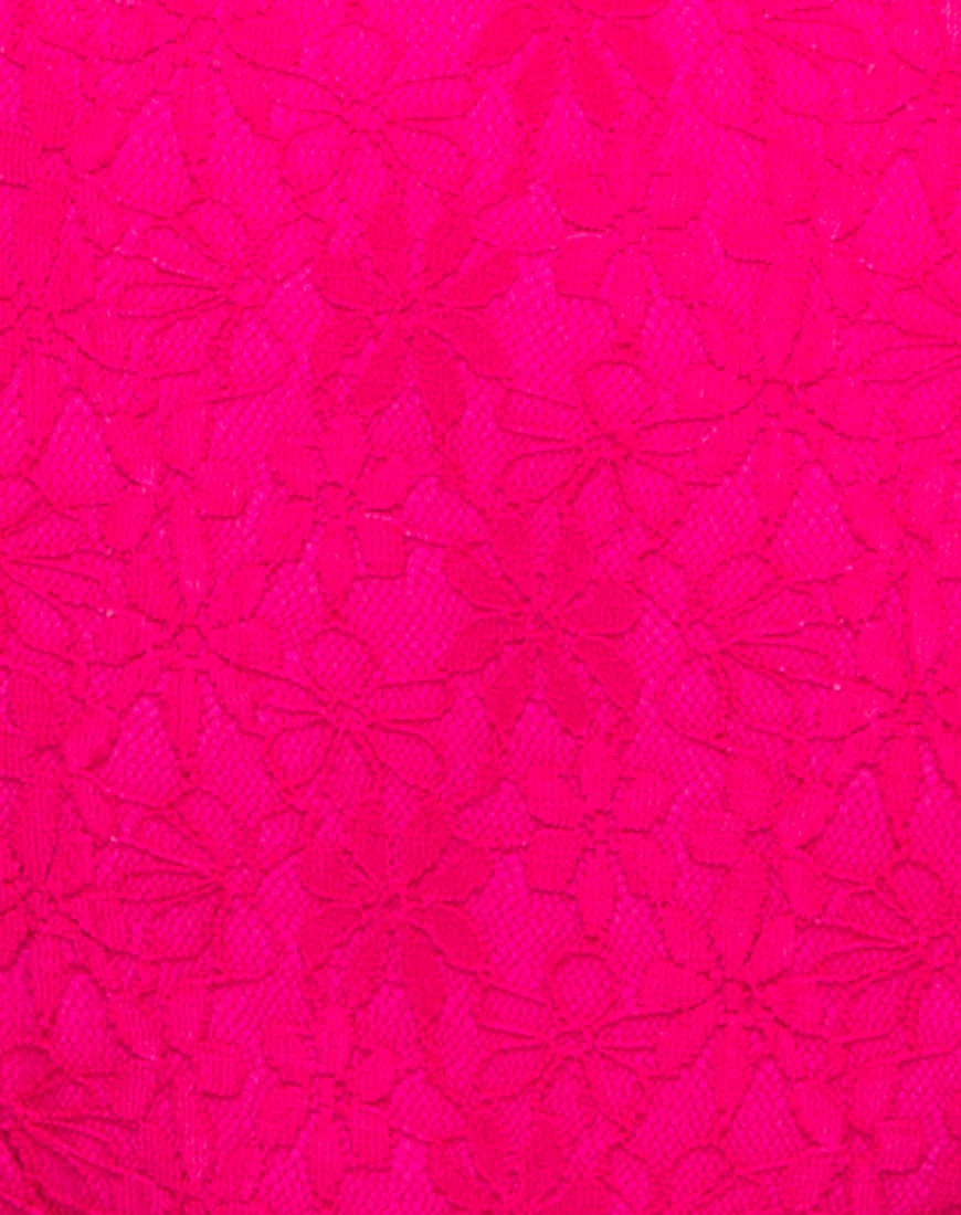 Valentina Swimsuit in Lace fuschia Pink - Image 5