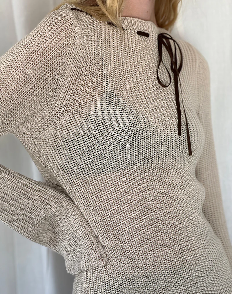 Valorie Knit Jumper in Oat - Image 4