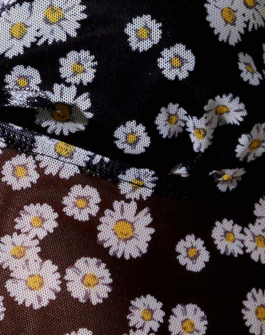 Vanila Crop Top in Mini Daisy Black - Image 6