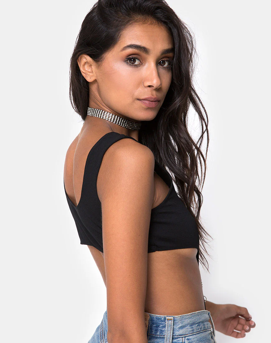 Varga Cutout Bodice in Diamante Ring Black - Image 2