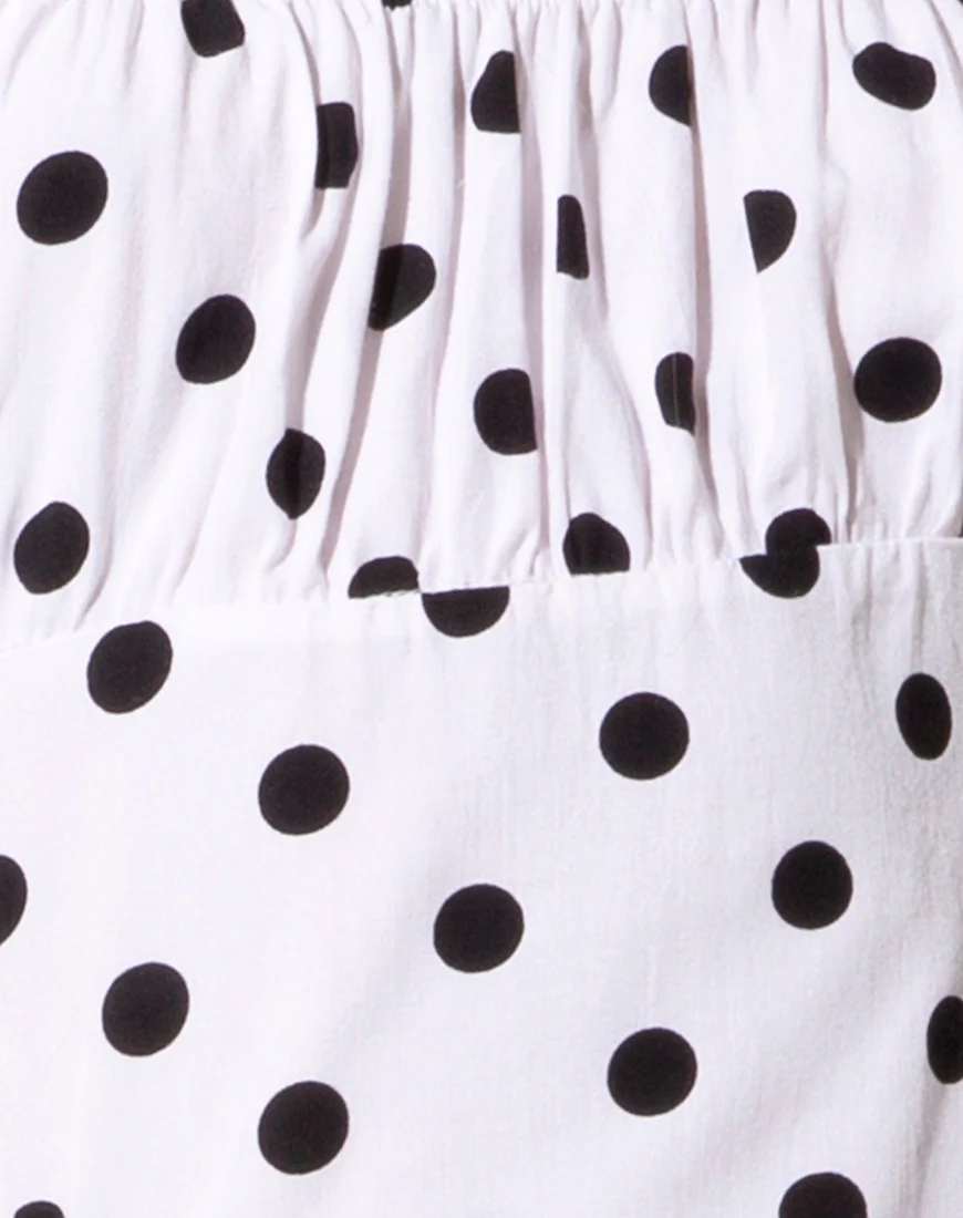 Varie Mini Dress in 80's Polka White - Image 7