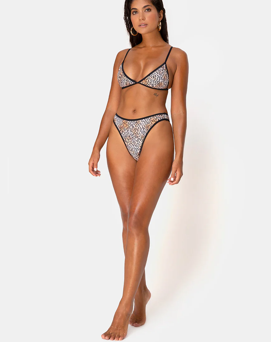 Varna Bikini Top in Mini Tiger with Black Binds - Image 3