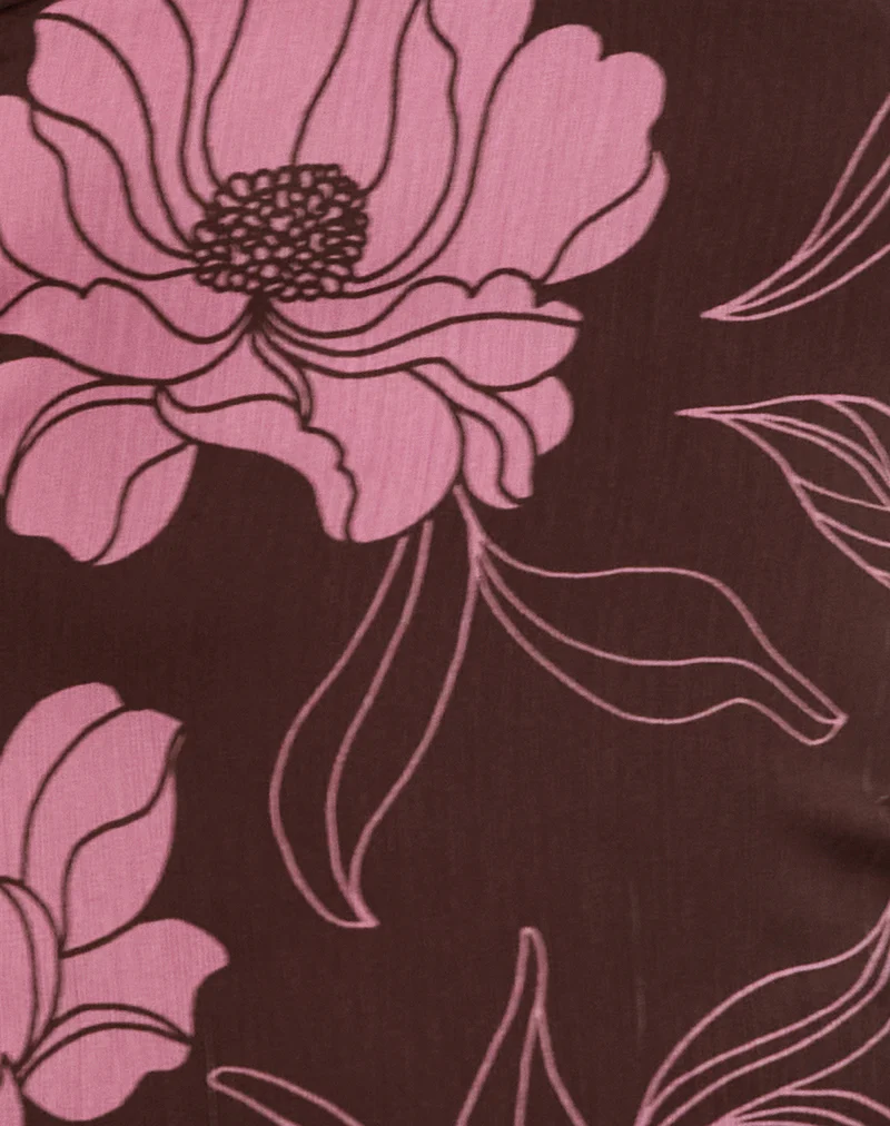 Varsha Bandeau Top in Flare Floral Pink Brown - Image 6