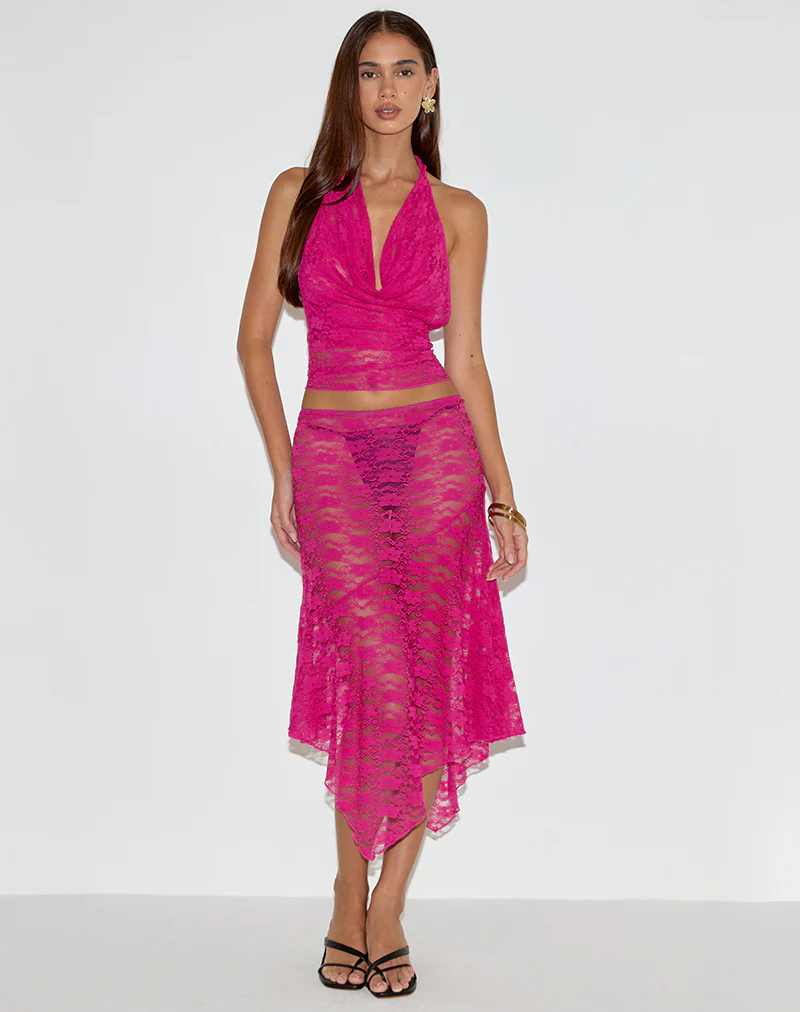 Varys Top in Orchid Lace Hot Pink - Image 2