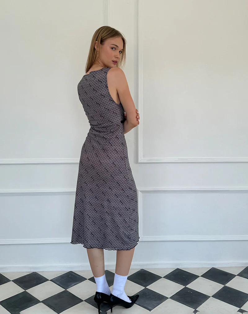 Vasida Mesh Midi Dress in Queen of Hearts - Image 4