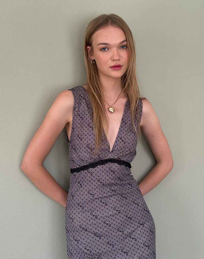 Vasida Mesh Midi Dress in Queen of Hearts - Image 5
