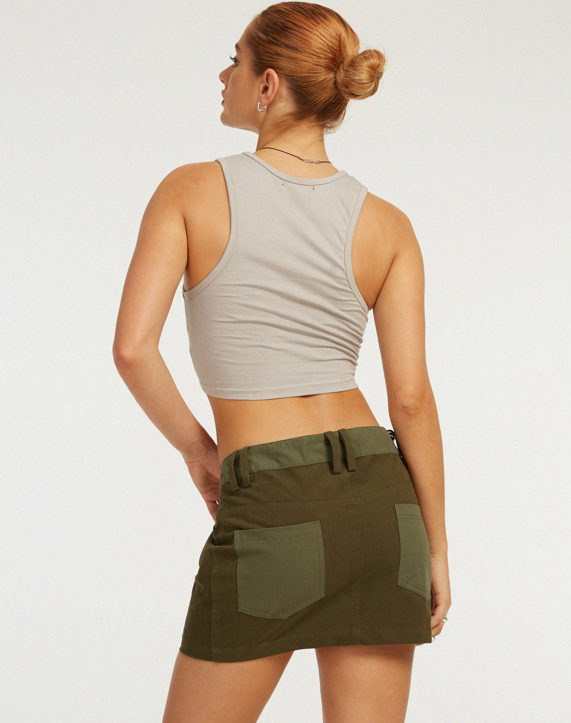 Vasque Crop Top in Sandstorm Grey - Image 4