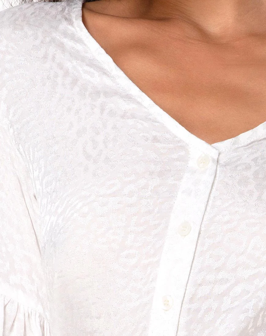 Vautier Top in Satin Cheetah Ivory - Image 5