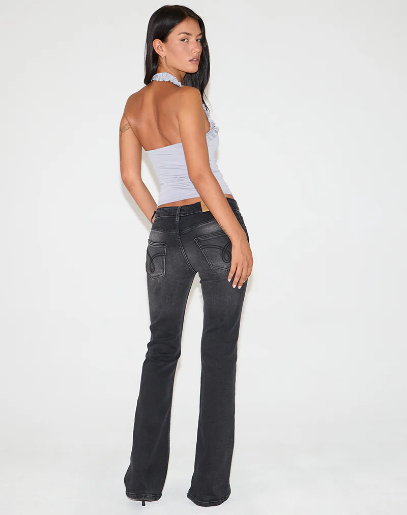 Veda Ruched Halterneck Top in Slinky Grey - Image 3
