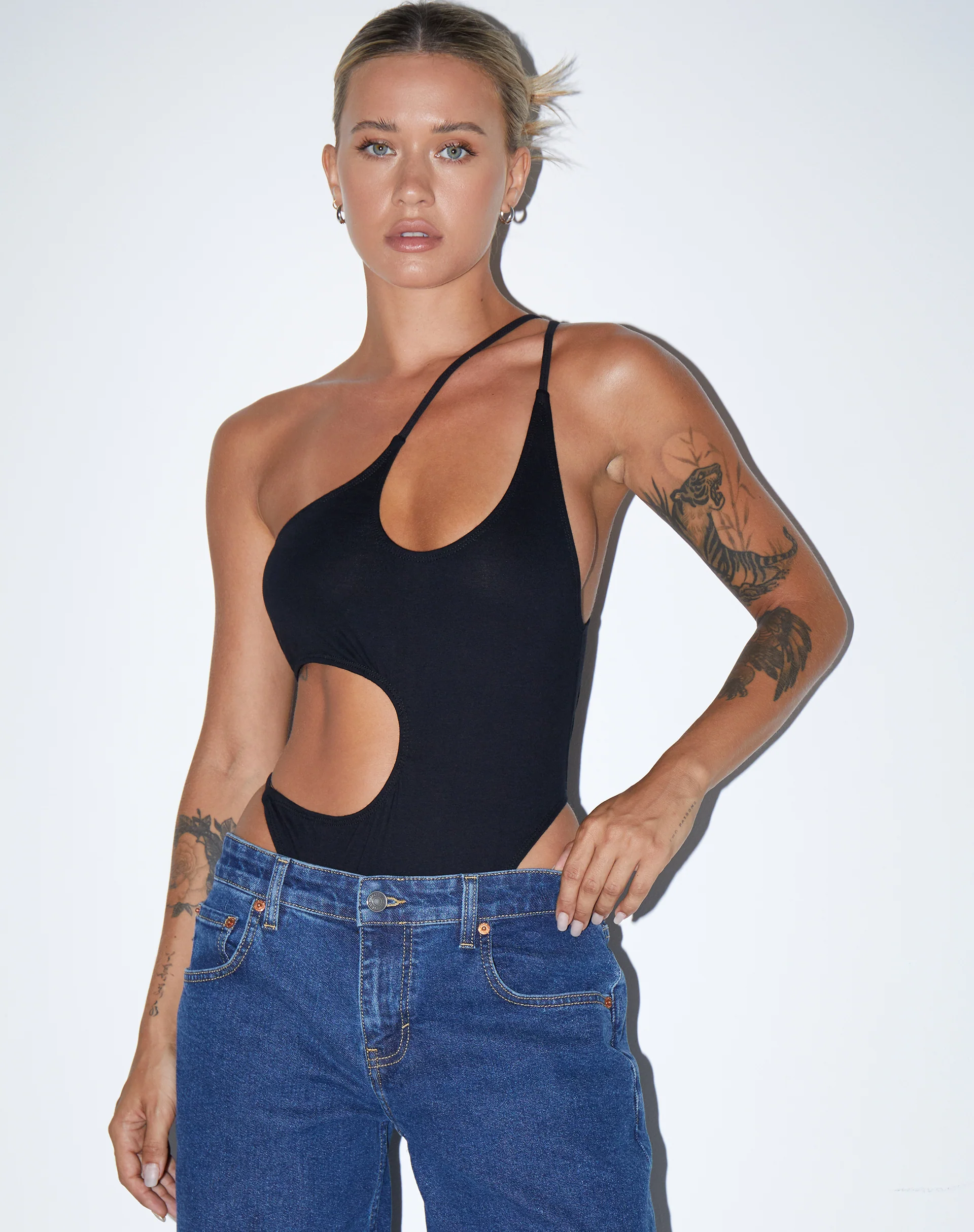 Velica Cutout Bodice in Lycra Black - Image 3