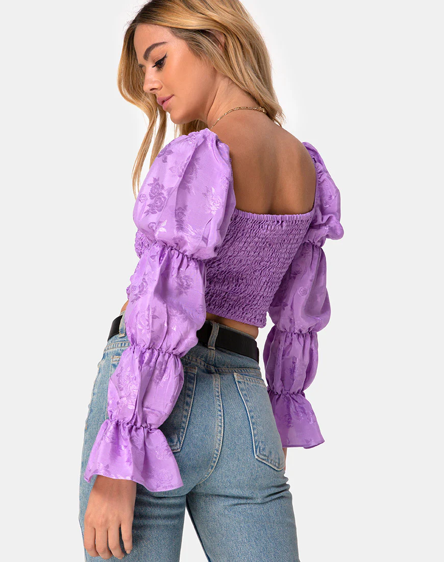 Velina Top in Satin Rose Lilac - Image 2
