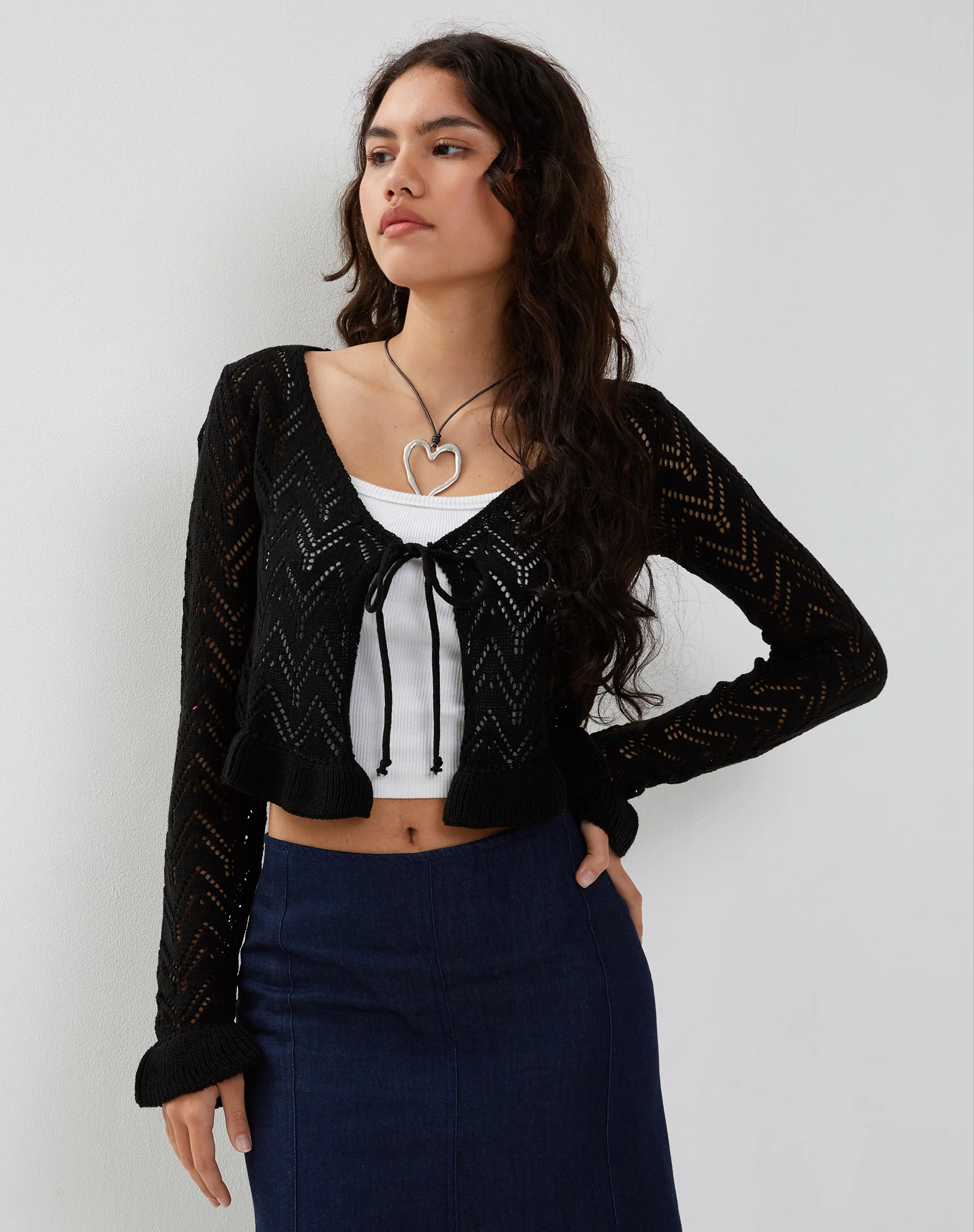Vella Cardigan in Knitted Black - Image 5